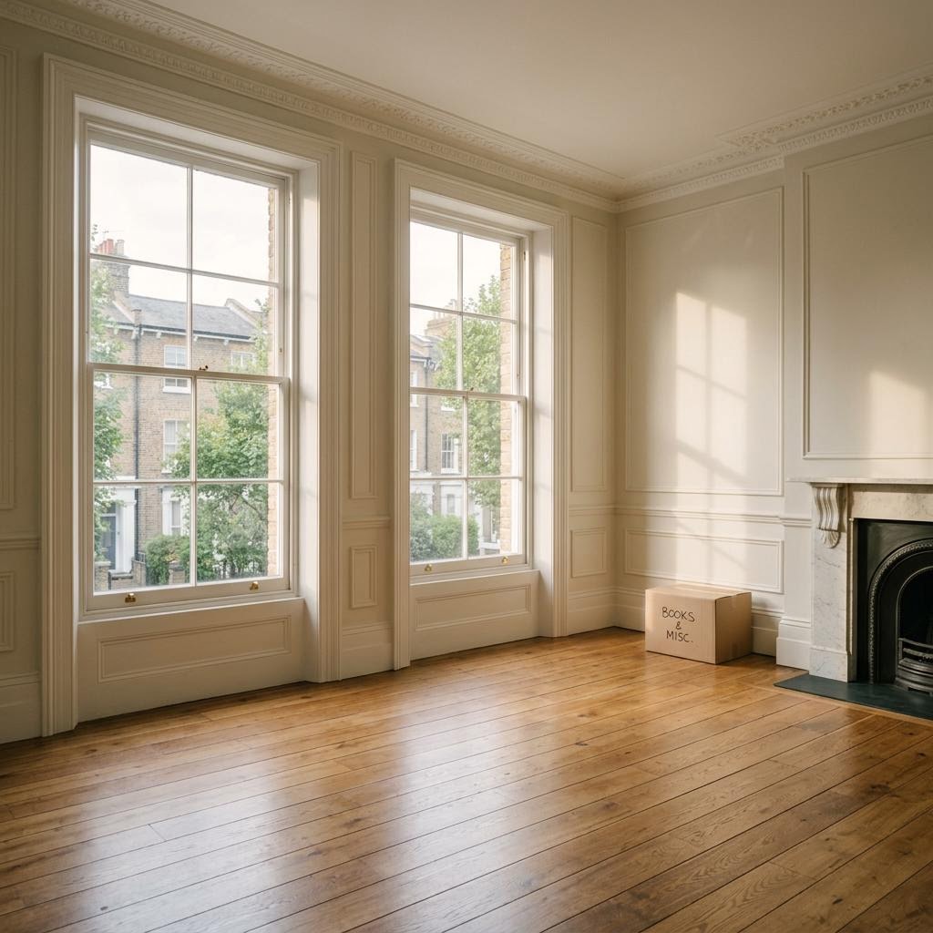Freshly cleaned empty London apartment ready for a move